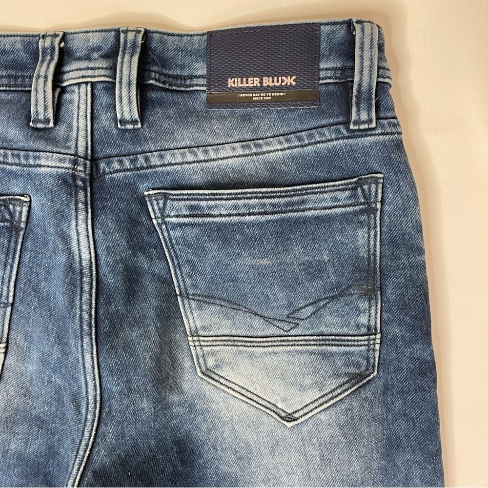 Denim Killer Blu Carrot Fit Mens Jeans Sz 34 Blue Prewash - Picture 8 of 16